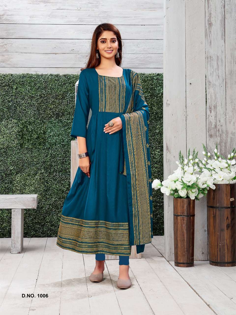 MORNI BY JINESH NX 1001 TO 1008 SERIES BEAUTIFUL STYLISH FANCY COLORFUL CASUAL WEAR & ETHNIC WEAR RAYON PRINT GOWNS WITH DUPATTA AT WHOLESALE PRICE
