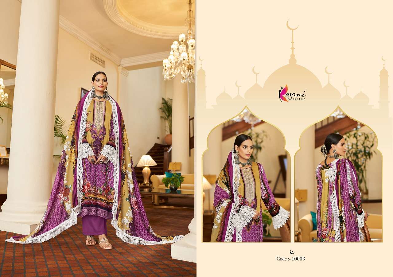 Jashn E Bahar By Kesari Trendz 10001 To 10008 Series Beautiful Suits Colorful Stylish Fancy Casual Wear & Ethnic Wear Pure Jam Satin Print Dresses At Wholesale Price
