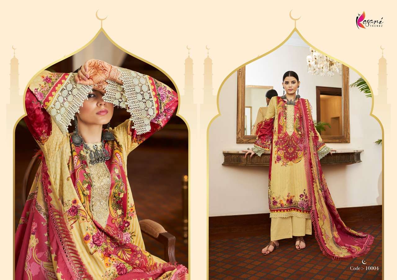 Jashn E Bahar By Kesari Trendz 10001 To 10008 Series Beautiful Suits Colorful Stylish Fancy Casual Wear & Ethnic Wear Pure Jam Satin Print Dresses At Wholesale Price