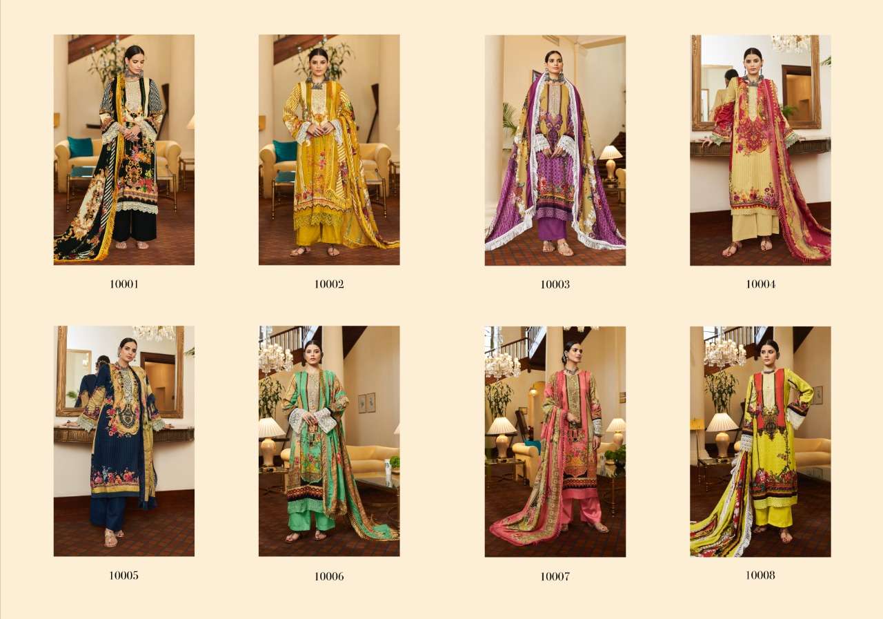 Jashn E Bahar By Kesari Trendz 10001 To 10008 Series Beautiful Suits Colorful Stylish Fancy Casual Wear & Ethnic Wear Pure Jam Satin Print Dresses At Wholesale Price