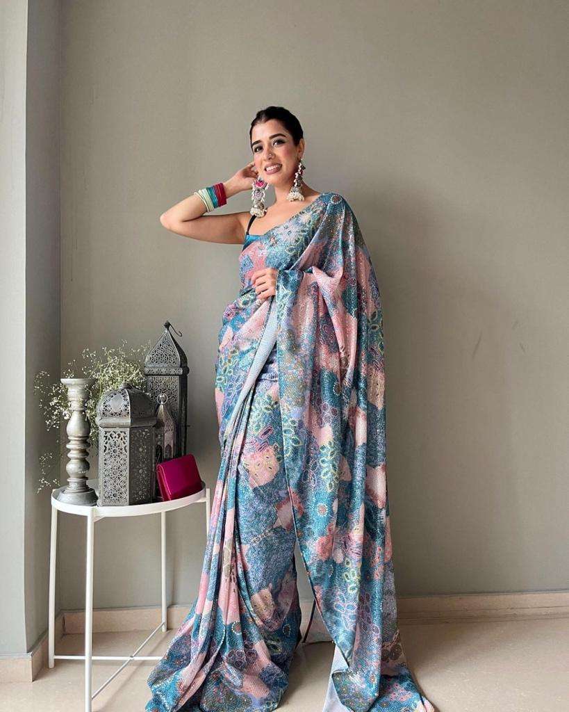 LG-1519 BY FASHID WHOLESALE INDIAN TRADITIONAL WEAR COLLECTION BEAUTIFUL STYLISH FANCY COLORFUL PARTY WEAR & OCCASIONAL WEAR VICHITRA PRINT SAREES AT WHOLESALE PRICE