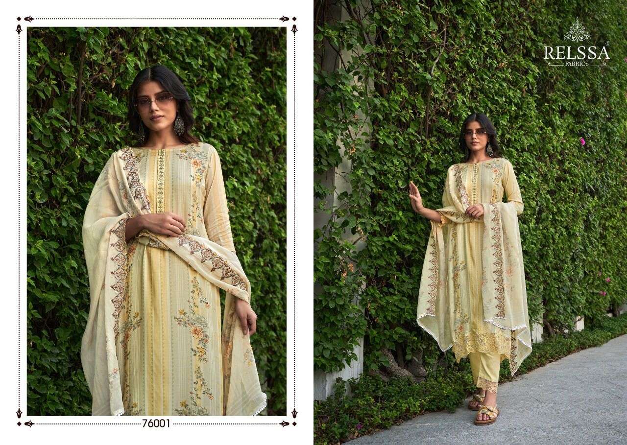 AAINA-GAR BY RELSSA FABRICS 76001 TO 76006 SERIES BEAUTIFUL SUITS COLORFUL STYLISH FANCY CASUAL WEAR & ETHNIC WEAR PURE SILK DRESSES AT WHOLESALE PRICE