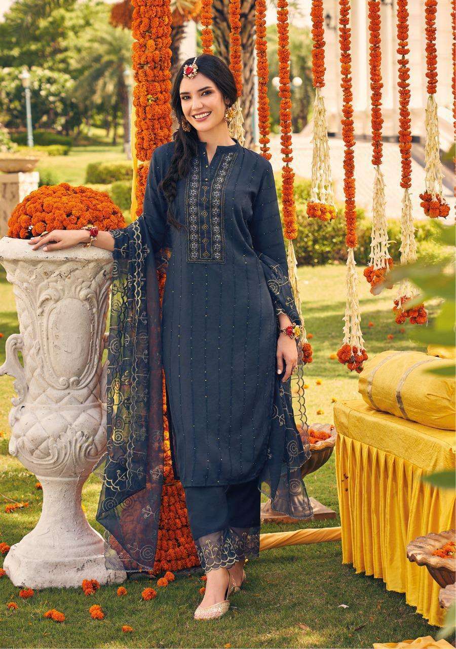 HALDI MAHENDI VOL-4 BY KALKI 27001 TO 27006 SERIES BEAUTIFUL SUITS COLORFUL STYLISH FANCY CASUAL WEAR & ETHNIC WEAR PURE VISCOSE SILK EMBROIDERED DRESSES AT WHOLESALE PRICE