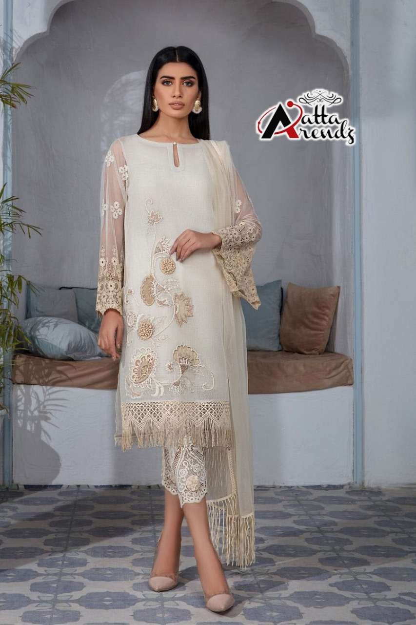 ATTA TRENDZ 2711 COLOURS BY ATTA TRENDZ 2711-A TO 2711-B SERIES BEAUTIFUL PAKISTANI SUITS COLORFUL STYLISH FANCY CASUAL WEAR & ETHNIC WEAR PURE GEORGETTE DRESSES AT WHOLESALE PRICE
