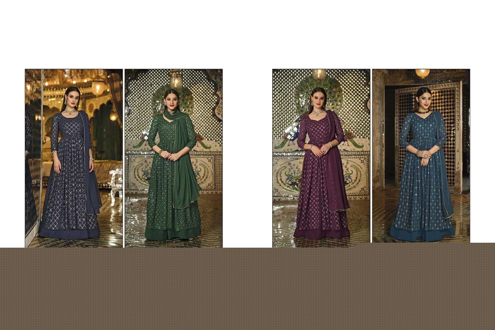Mir Vol-33 By Senhora Dresses 2046 To 2049 Series Designer Festive Suits Beautiful Fancy Colorful Stylish Party Wear & Occasional Wear Faux Georgette Embroidered Dresses At Wholesale Price