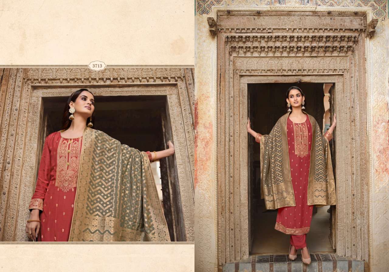 FIZA BY CHARMY 3711 TO 3716 SERIES BEAUTIFUL SUITS COLORFUL STYLISH FANCY CASUAL WEAR & ETHNIC WEAR SILK JACQUARD DRESSES AT WHOLESALE PRICE