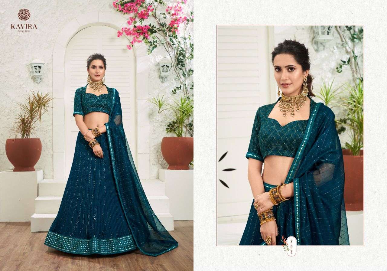 MAAYA VOL-2 BY KAVIRA 201 TO 209 SERIES DESIGNER BEAUTIFUL NAVRATRI COLLECTION OCCASIONAL WEAR & PARTY WEAR FANCY LEHENGAS AT WHOLESALE PRICE