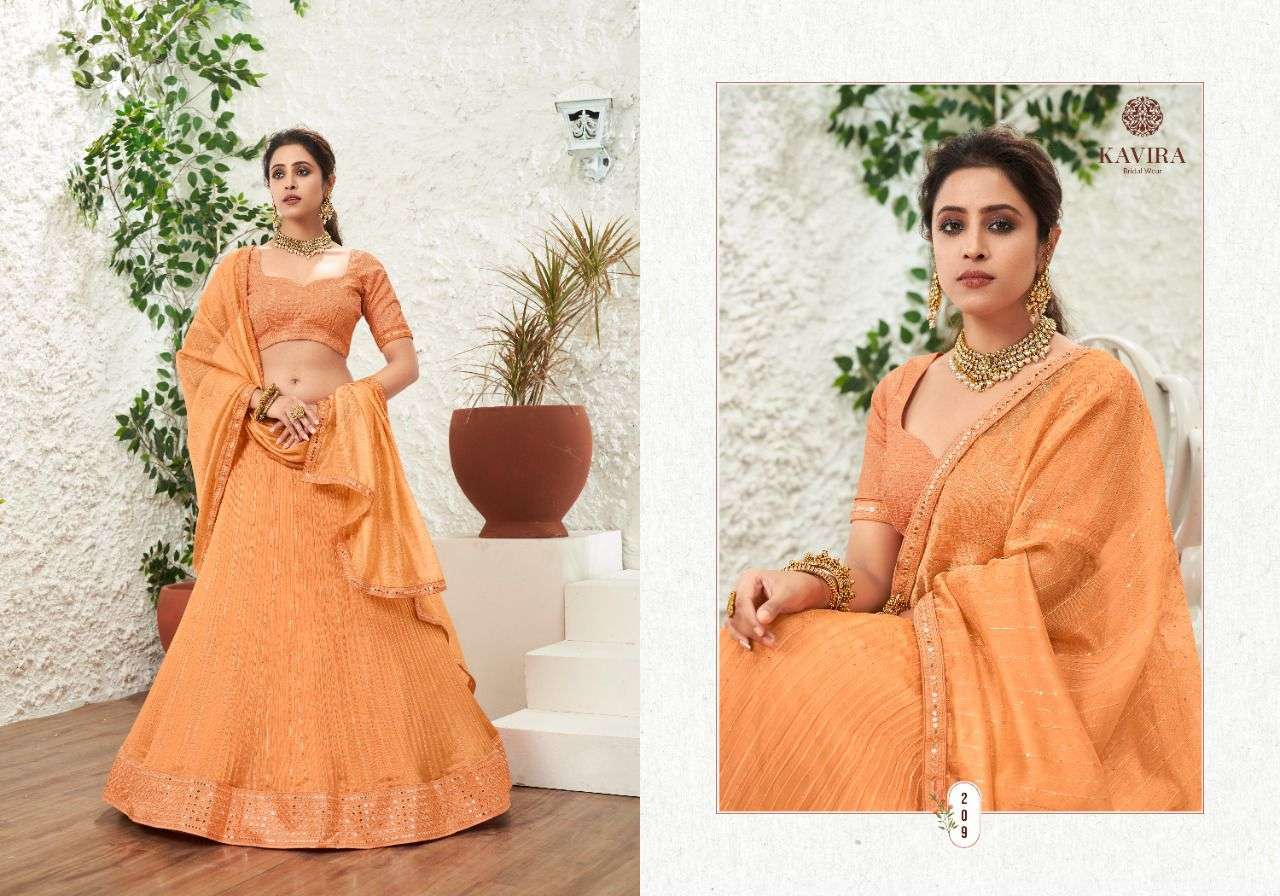 MAAYA VOL-2 BY KAVIRA 201 TO 209 SERIES DESIGNER BEAUTIFUL NAVRATRI COLLECTION OCCASIONAL WEAR & PARTY WEAR FANCY LEHENGAS AT WHOLESALE PRICE