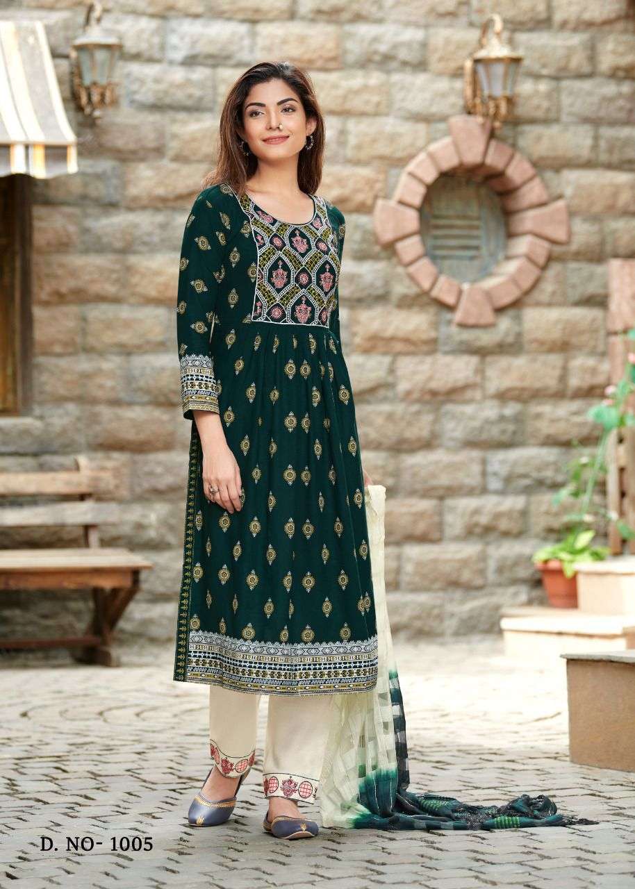 RANG MANCH BY RANGJYOT FASHION 1001 TO 1008 SERIES BEAUTIFUL SUITS COLORFUL STYLISH FANCY CASUAL WEAR & ETHNIC WEAR RAYON PRINT DRESSES AT WHOLESALE PRICE