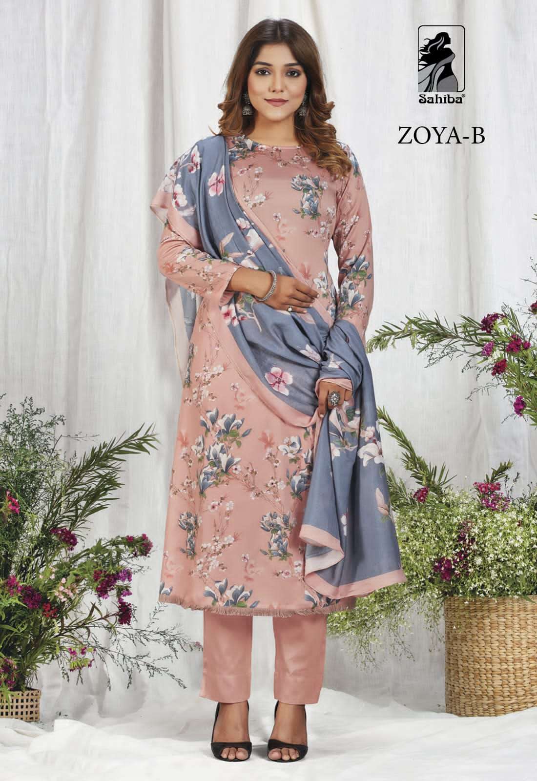 ZOYA BY SAHIBA FABRICS A TO D SERIES BEAUTIFUL SUITS COLORFUL STYLISH FANCY CASUAL WEAR & ETHNIC WEAR COTTON SATIN PRINT DRESSES AT WHOLESALE PRICE