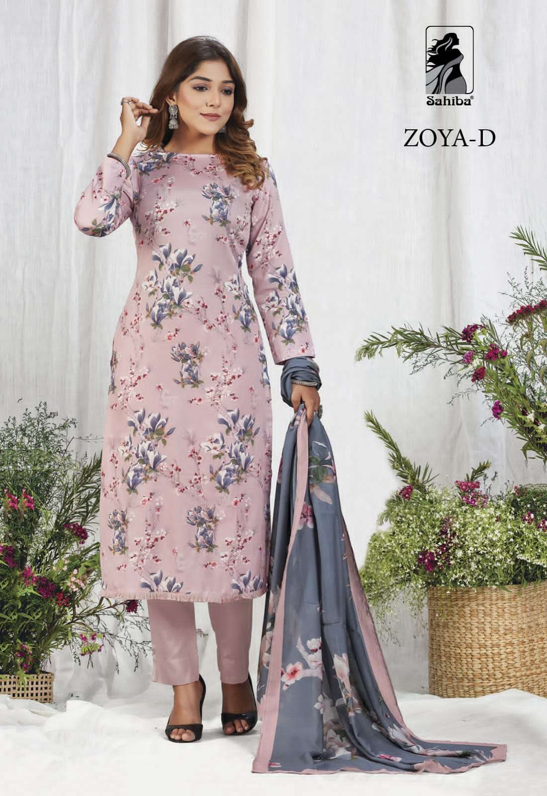 ZOYA BY SAHIBA FABRICS A TO D SERIES BEAUTIFUL SUITS COLORFUL STYLISH FANCY CASUAL WEAR & ETHNIC WEAR COTTON SATIN PRINT DRESSES AT WHOLESALE PRICE