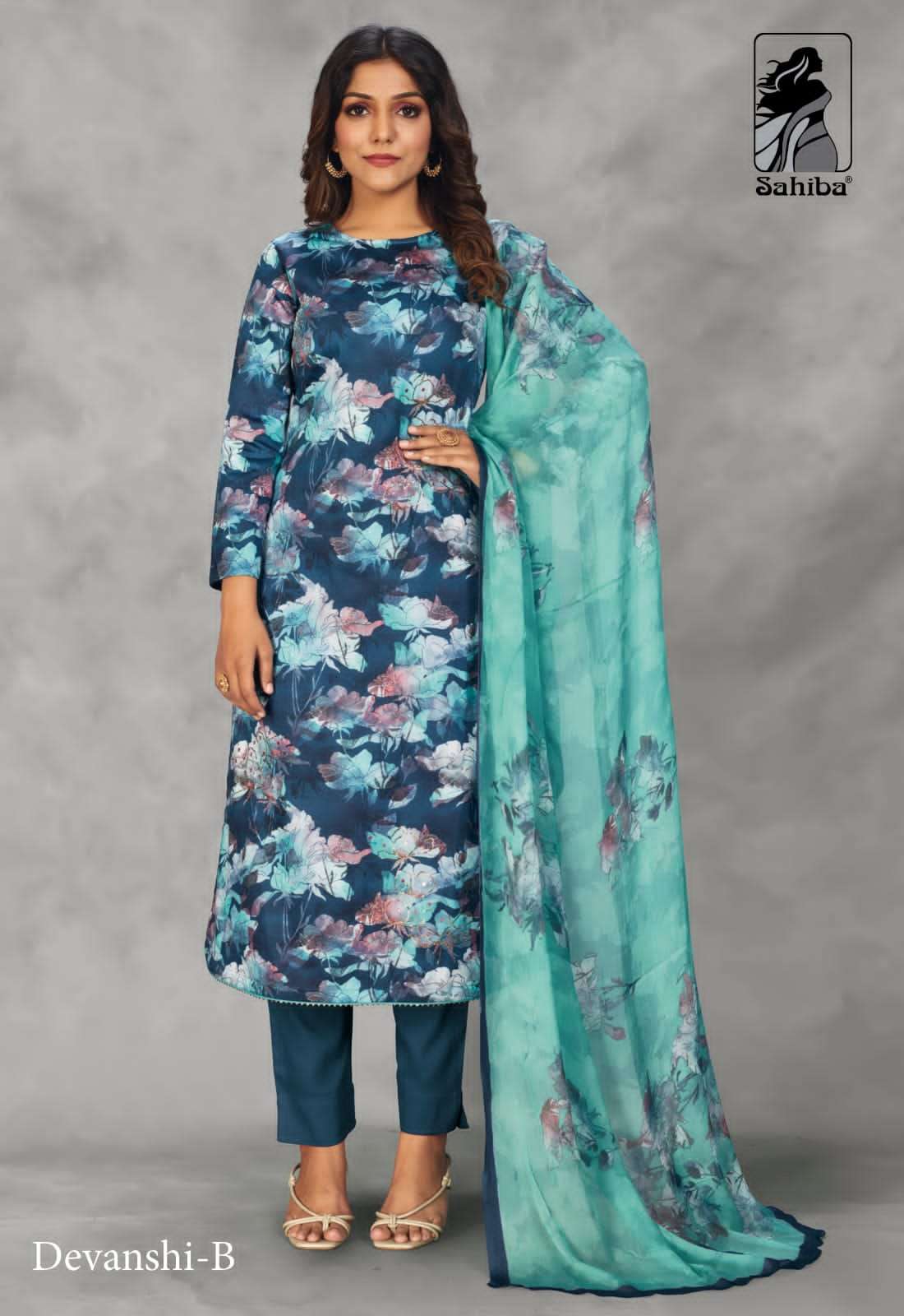 DEVANSHI BY SAHIBA FABRICS A TO C SERIES BEAUTIFUL SUITS COLORFUL STYLISH FANCY CASUAL WEAR & ETHNIC WEAR COTTON SATIN PRINT DRESSES AT WHOLESALE PRICE