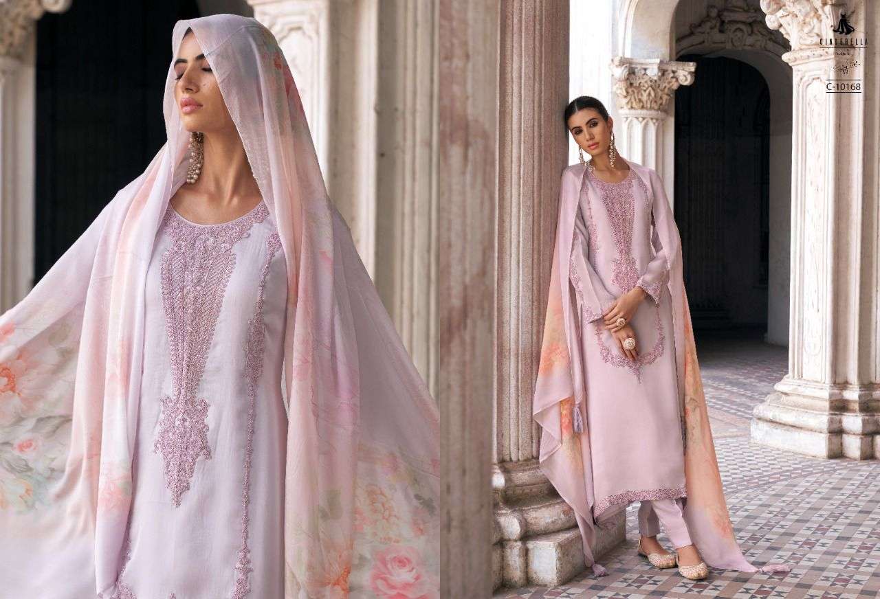 MUNTAZIR BY CINDERELLA 10168 TO 10175 SERIES BEAUTIFUL SUITS COLORFUL STYLISH FANCY CASUAL WEAR & ETHNIC WEAR PURE ORGANZA DRESSES AT WHOLESALE PRICE
