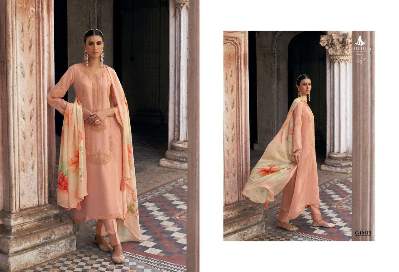 MUNTAZIR BY CINDERELLA 10168 TO 10175 SERIES BEAUTIFUL SUITS COLORFUL STYLISH FANCY CASUAL WEAR & ETHNIC WEAR PURE ORGANZA DRESSES AT WHOLESALE PRICE