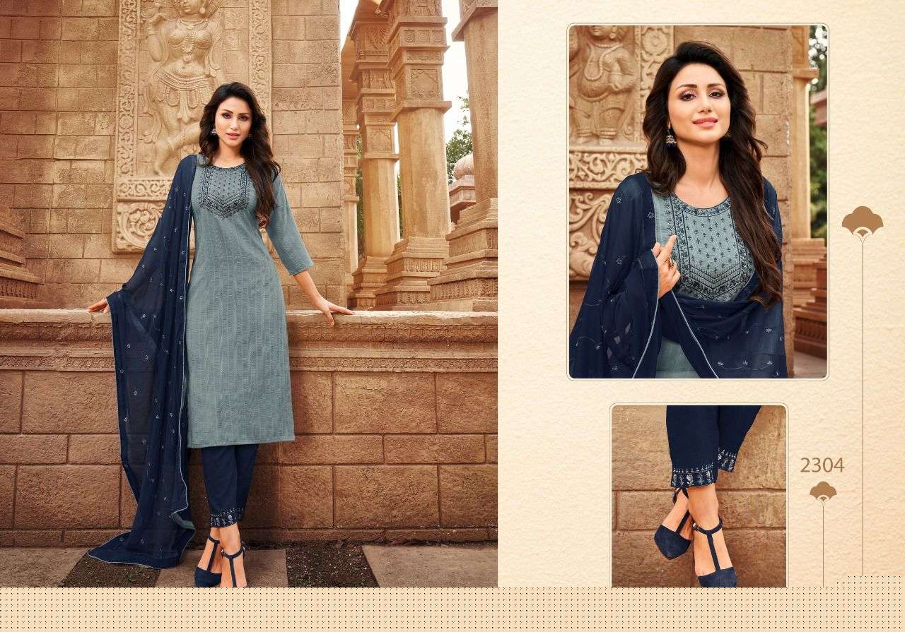 SRIVALLI VOL-2 BY HARIYAALI 2304 TO 2312 SERIES BEAUTIFUL SUITS COLORFUL STYLISH FANCY CASUAL WEAR & ETHNIC WEAR VISCOSE EMBROIDERED DRESSES AT WHOLESALE PRICE