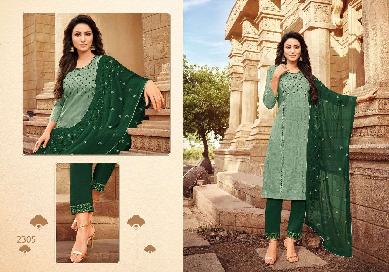 SRIVALLI VOL-2 BY HARIYAALI 2304 TO 2312 SERIES BEAUTIFUL SUITS COLORFUL STYLISH FANCY CASUAL WEAR & ETHNIC WEAR VISCOSE EMBROIDERED DRESSES AT WHOLESALE PRICE