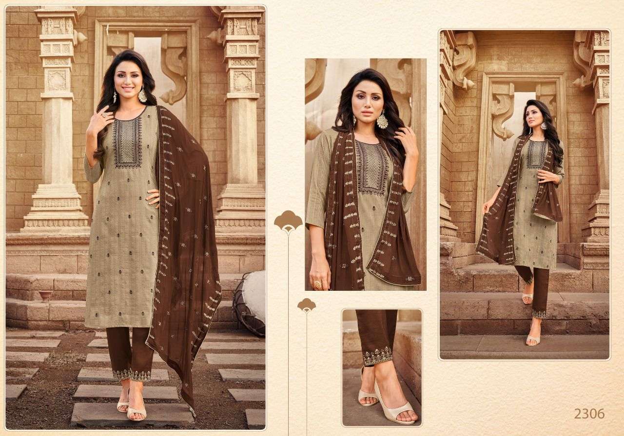 SRIVALLI VOL-2 BY HARIYAALI 2304 TO 2312 SERIES BEAUTIFUL SUITS COLORFUL STYLISH FANCY CASUAL WEAR & ETHNIC WEAR VISCOSE EMBROIDERED DRESSES AT WHOLESALE PRICE