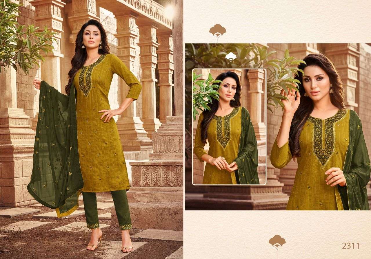 SRIVALLI VOL-2 BY HARIYAALI 2304 TO 2312 SERIES BEAUTIFUL SUITS COLORFUL STYLISH FANCY CASUAL WEAR & ETHNIC WEAR VISCOSE EMBROIDERED DRESSES AT WHOLESALE PRICE