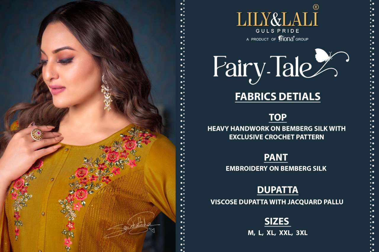FAIRY-TALE BY LILY AND LALI 10041 TO 10048 SERIES BEAUTIFUL SUITS COLORFUL STYLISH FANCY CASUAL WEAR & ETHNIC WEAR BEMBERG SILK DRESSES AT WHOLESALE PRICE