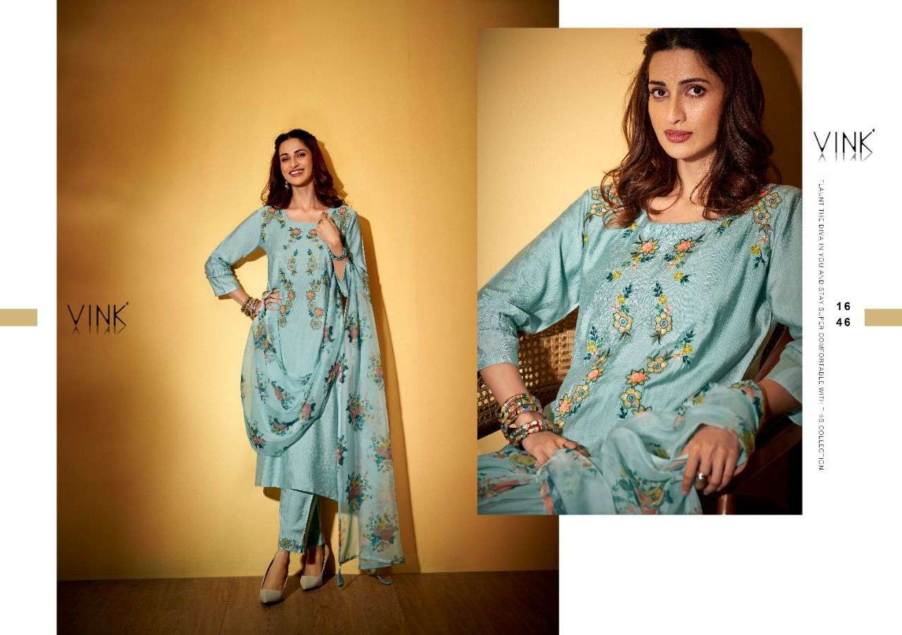 OCCASSIONS VOL-4 BY VINK 1641 TO 1646 SERIES BEAUTIFUL SUITS COLORFUL STYLISH FANCY CASUAL WEAR & ETHNIC WEAR PURE VISCOSE DRESSES AT WHOLESALE PRICE
