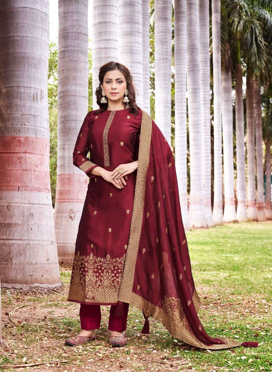 KARLEE BY SHUROOQ 01 TO 04 SERIES BEAUTIFUL SUITS COLORFUL STYLISH FANCY CASUAL WEAR & ETHNIC WEAR SILK JACQUARD DRESSES AT WHOLESALE PRICE