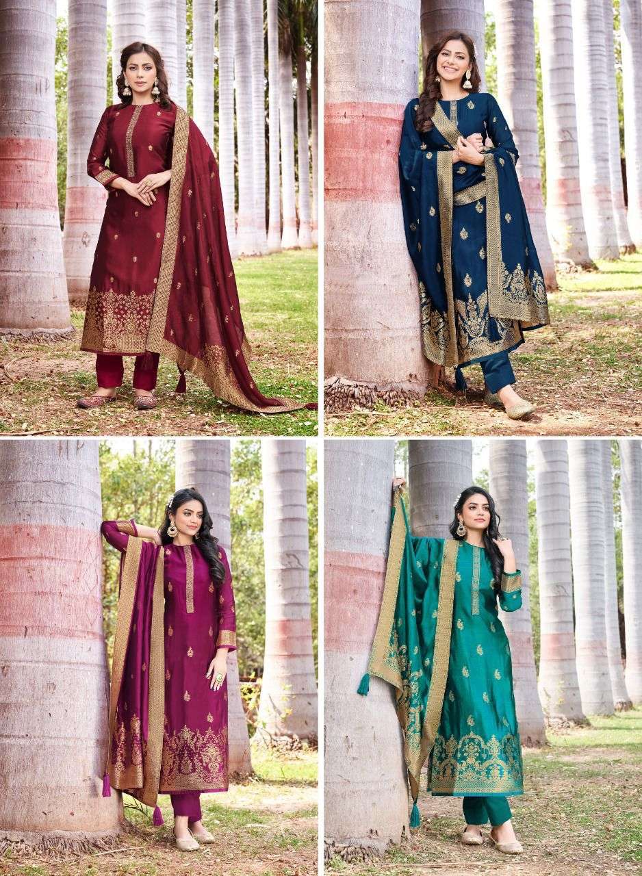 KARLEE BY SHUROOQ 01 TO 04 SERIES BEAUTIFUL SUITS COLORFUL STYLISH FANCY CASUAL WEAR & ETHNIC WEAR SILK JACQUARD DRESSES AT WHOLESALE PRICE