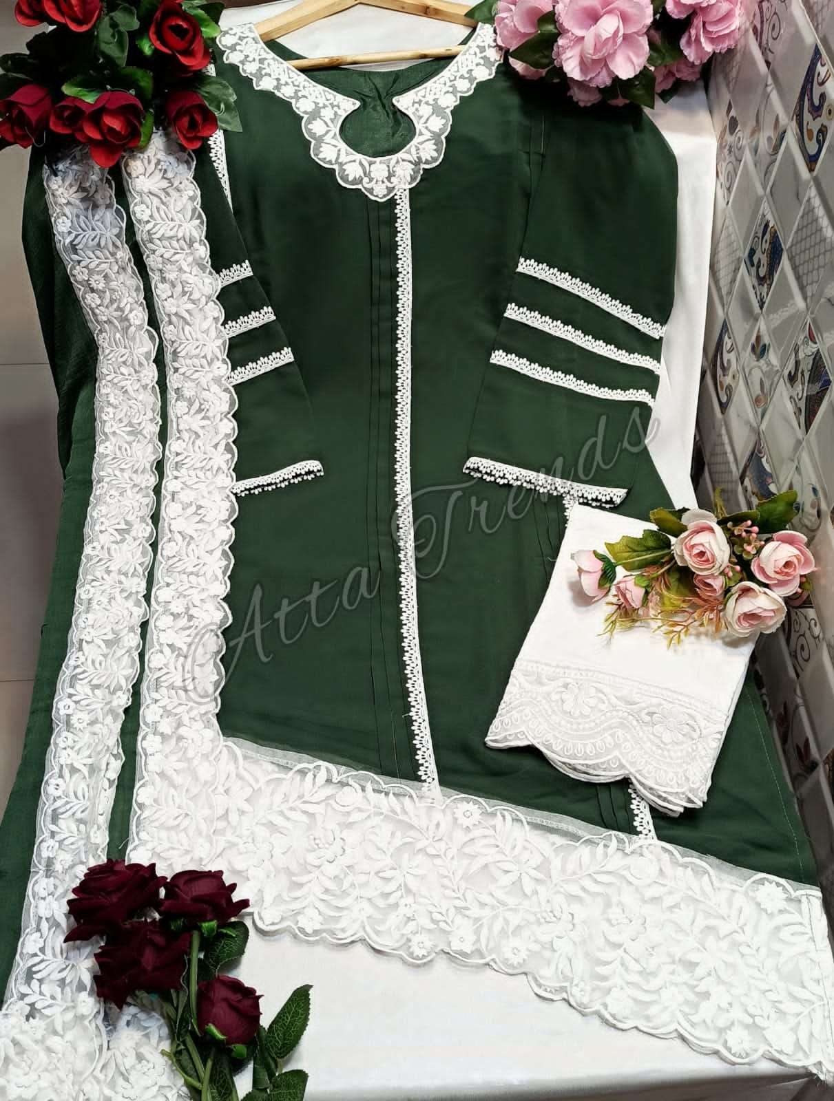ATTA TRENDZ 2714 COLOURS BY ATTA TRENDZ 2714-A TO 2714-B SERIES BEAUTIFUL PAKISTANI SUITS COLORFUL STYLISH FANCY CASUAL WEAR & ETHNIC WEAR PURE GEORGETTE DRESSES AT WHOLESALE PRICE