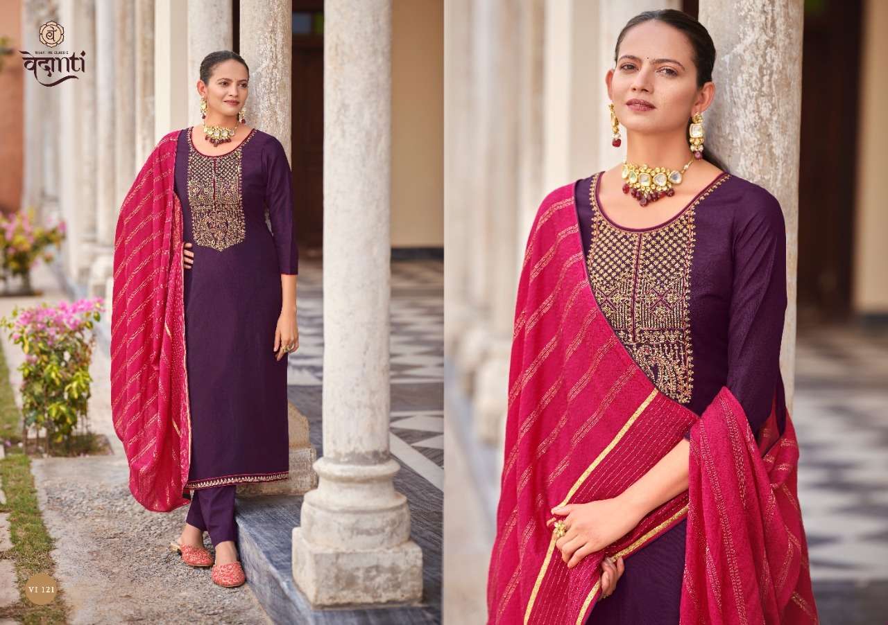 SHILPI BY VEDANTI 121 TO 124 SERIES BEAUTIFUL SUITS COLORFUL STYLISH FANCY CASUAL WEAR & ETHNIC WEAR PARAMPARA SILK DRESSES AT WHOLESALE PRICE