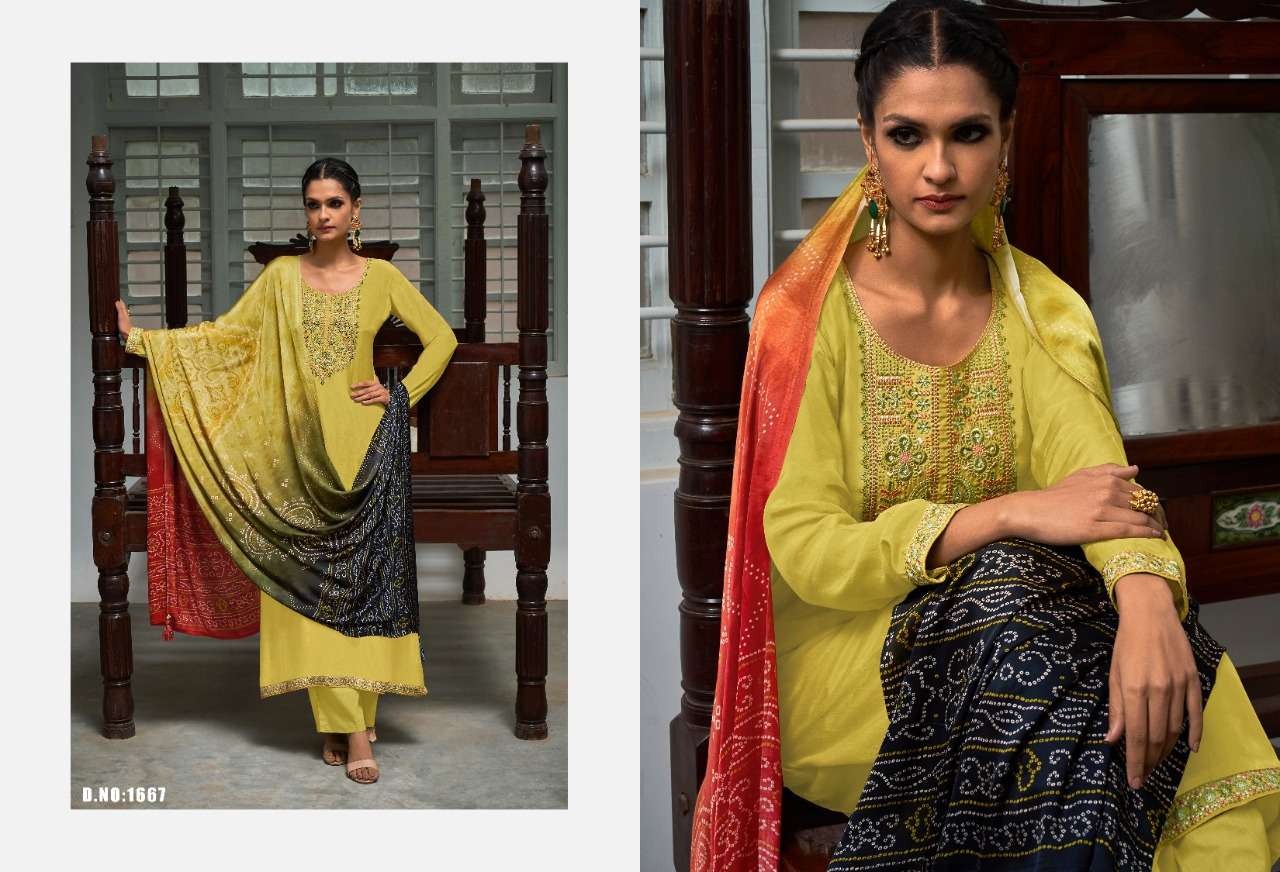 AASTHA BY RANGATI 1667 TO 1672 SERIES BEAUTIFUL SUITS COLORFUL STYLISH FANCY CASUAL WEAR & ETHNIC WEAR SILK DRESSES AT WHOLESALE PRICE