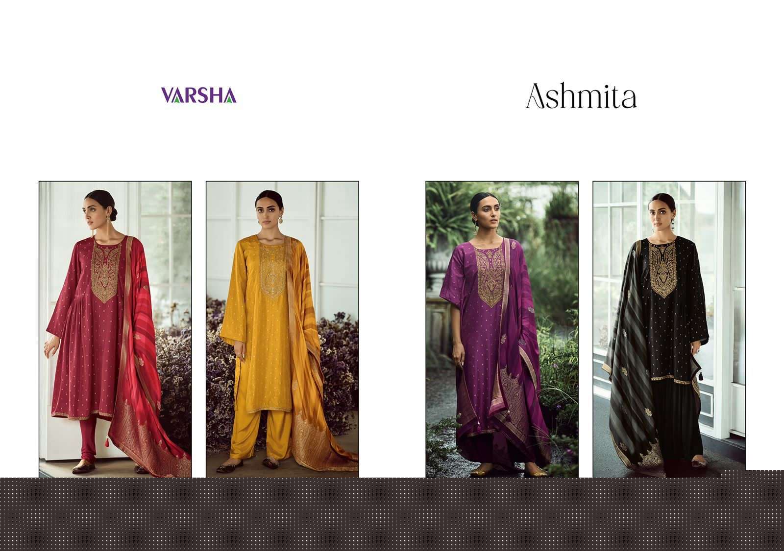 ASHMITA BY VARSHA FASHION 01 TO 04 SERIES BEAUTIFUL SUITS COLORFUL STYLISH FANCY CASUAL WEAR & ETHNIC WEAR VISCOSE EMBRODERED DRESSES AT WHOLESALE PRICE