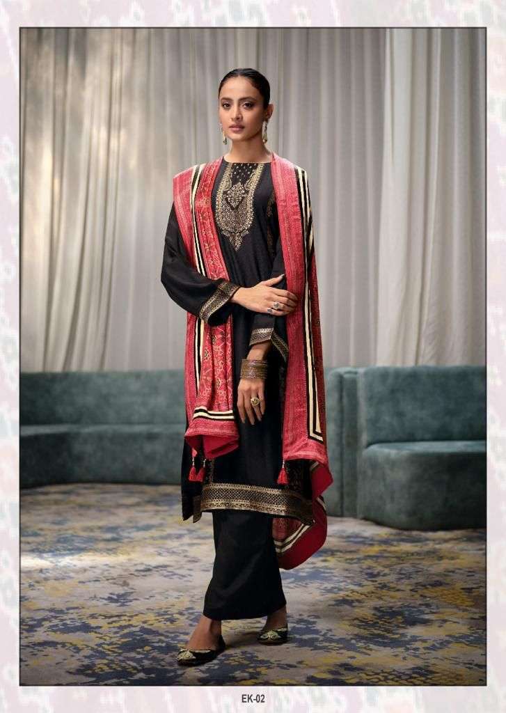 ESHIKA BY VARSHA FASHION 01 TO 05 SERIES BEAUTIFUL SUITS COLORFUL STYLISH FANCY CASUAL WEAR & ETHNIC WEAR VISCOSE SATIN DRESSES AT WHOLESALE PRICE