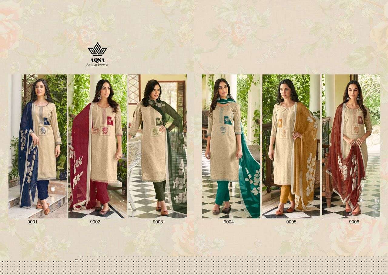 KAYNAAT BY AQSA 9001 TO 9006 SERIES BEAUTIFUL SUITS COLORFUL STYLISH FANCY CASUAL WEAR & ETHNIC WEAR PURE COTTON PRINT DRESSES AT WHOLESALE PRICE