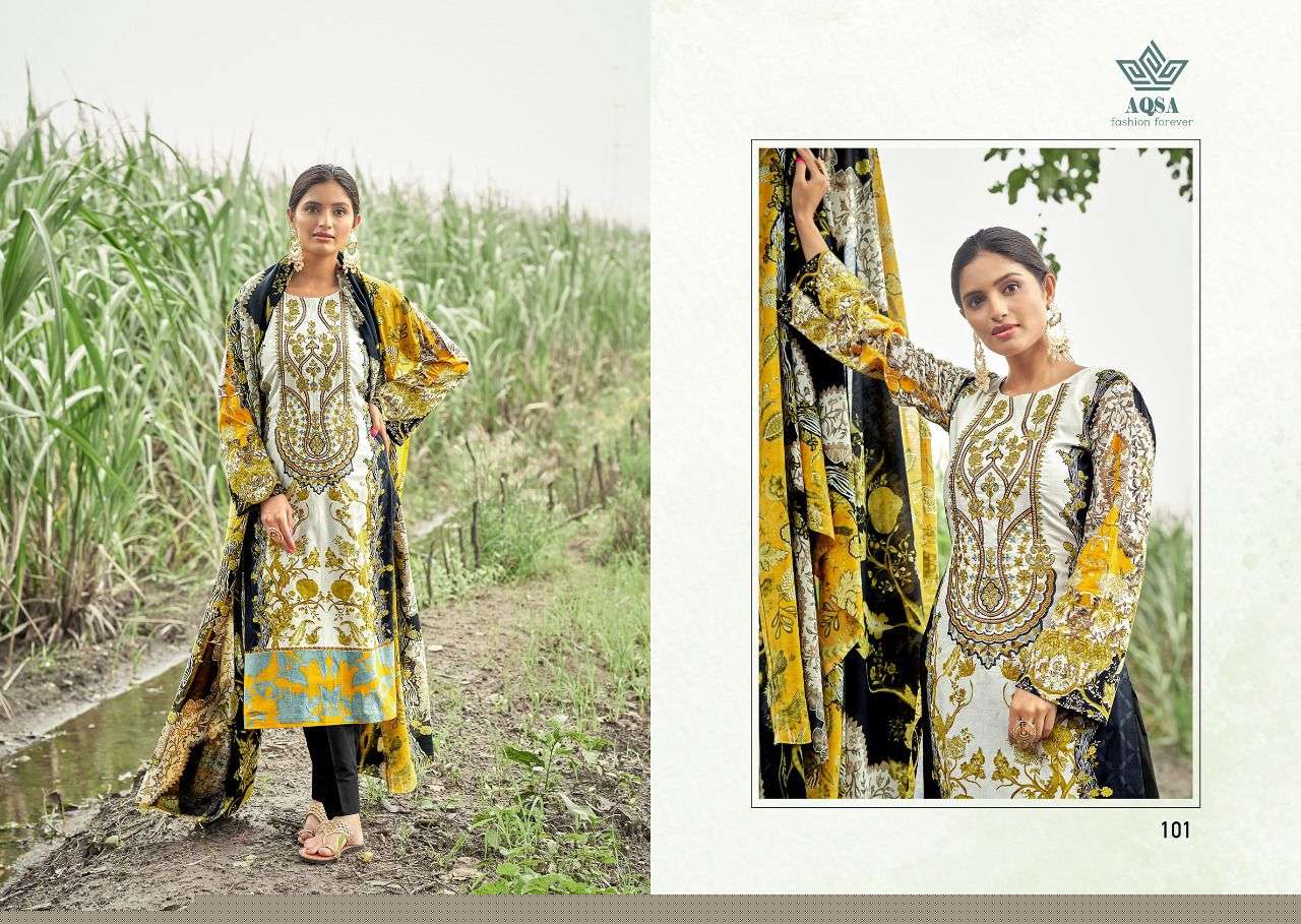 FARAH BY AQSA 101 TO 106 SERIES BEAUTIFUL SUITS COLORFUL STYLISH FANCY CASUAL WEAR & ETHNIC WEAR CAMBRIC PRINT DRESSES AT WHOLESALE PRICE