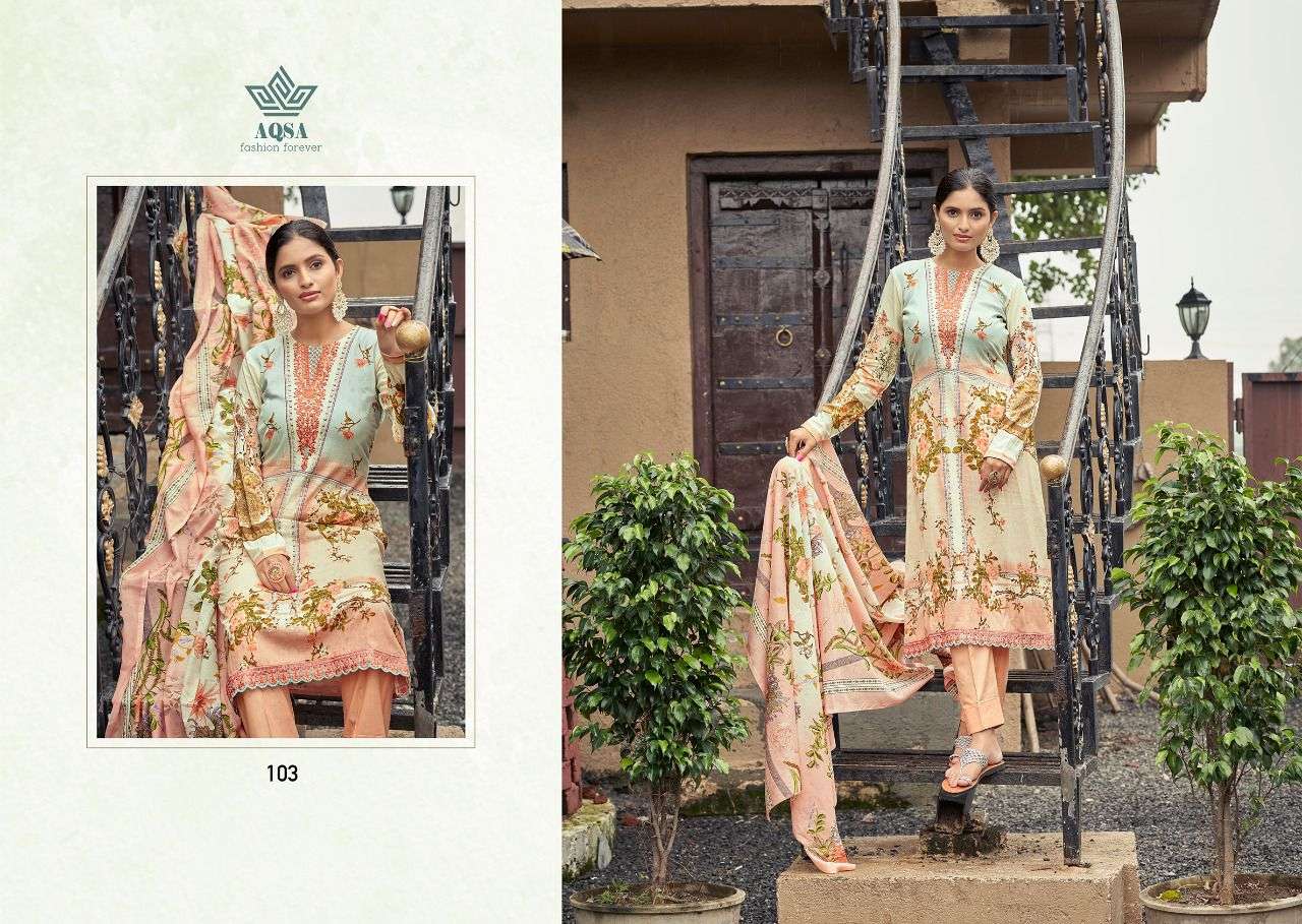 FARAH BY AQSA 101 TO 106 SERIES BEAUTIFUL SUITS COLORFUL STYLISH FANCY CASUAL WEAR & ETHNIC WEAR CAMBRIC PRINT DRESSES AT WHOLESALE PRICE