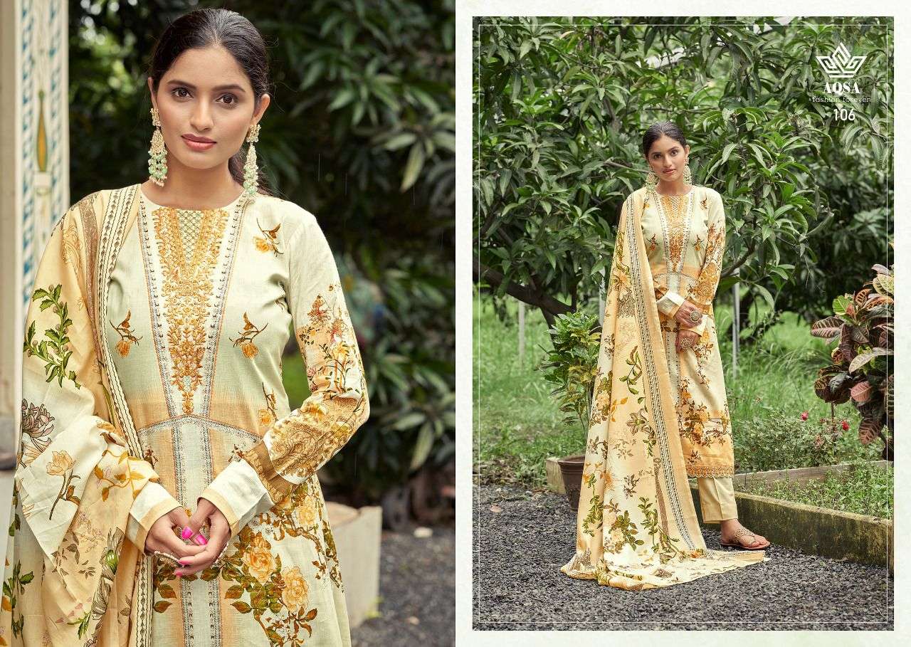 FARAH BY AQSA 101 TO 106 SERIES BEAUTIFUL SUITS COLORFUL STYLISH FANCY CASUAL WEAR & ETHNIC WEAR CAMBRIC PRINT DRESSES AT WHOLESALE PRICE