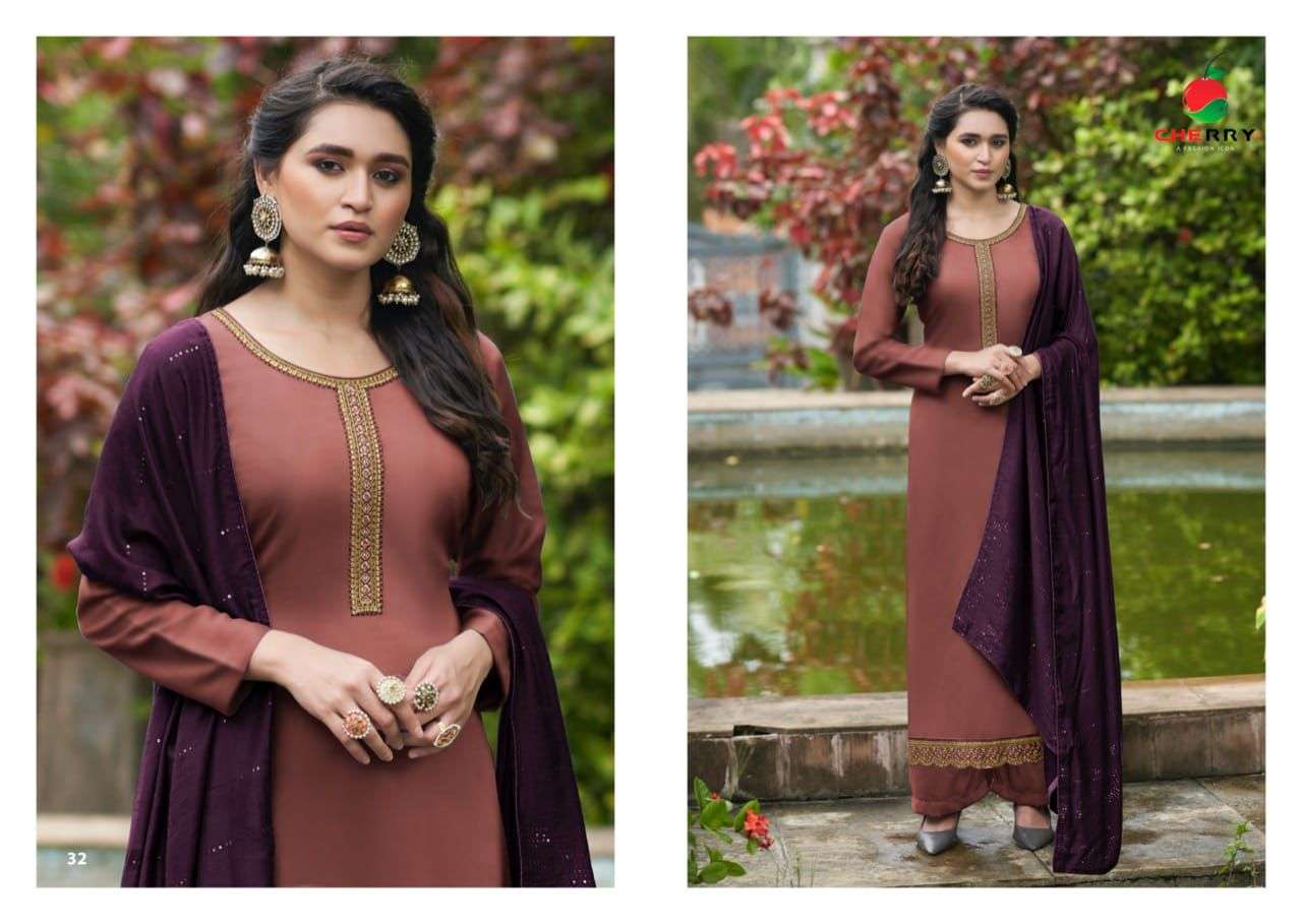 AAHNA BY CHERRY 31 TO 34 SERIES BEAUTIFUL SUITS COLORFUL STYLISH FANCY CASUAL WEAR & ETHNIC WEAR SILK DRESSES AT WHOLESALE PRICE