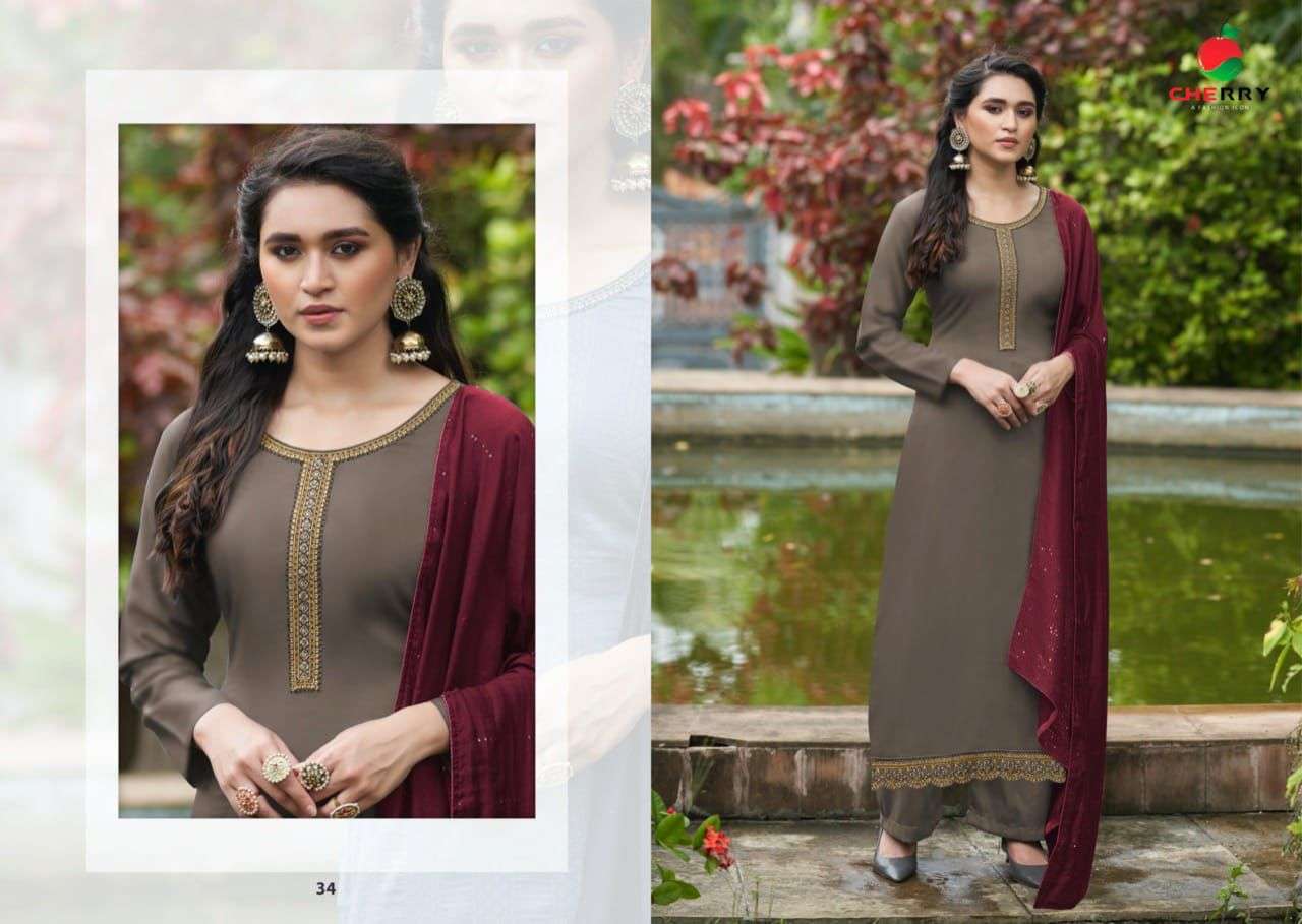 AAHNA BY CHERRY 31 TO 34 SERIES BEAUTIFUL SUITS COLORFUL STYLISH FANCY CASUAL WEAR & ETHNIC WEAR SILK DRESSES AT WHOLESALE PRICE