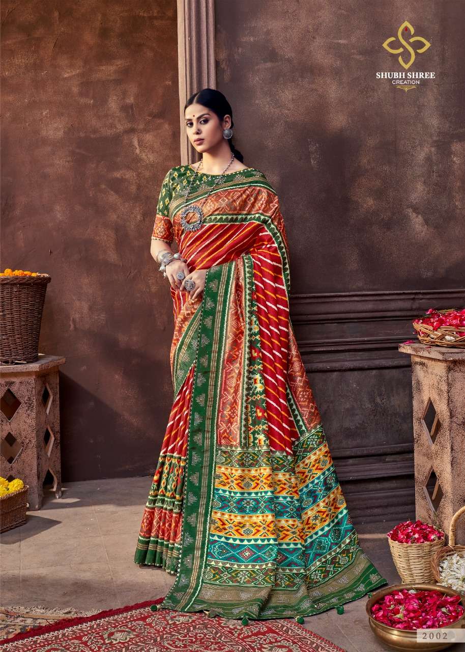 KESARIYA VOL-2 BY SHUBH SHREE 2001 TO 2015 SERIES INDIAN TRADITIONAL WEAR COLLECTION BEAUTIFUL STYLISH FANCY COLORFUL PARTY WEAR & OCCASIONAL WEAR TUSSAR SILK SAREES AT WHOLESALE PRICE