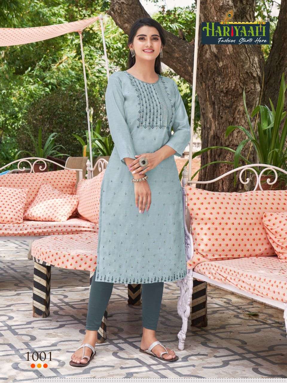 AAROHI BY HARIYAALI 1001 TO 1006 SERIES DESIGNER STYLISH FANCY COLORFUL BEAUTIFUL PARTY WEAR & ETHNIC WEAR COLLECTION VISCOSE KURTIS AT WHOLESALE PRICE