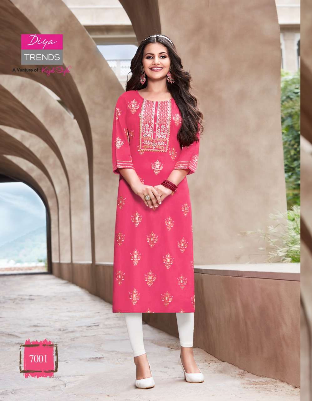 Victoria Vol-7 By Diya Trends 7001 To 7014 Series Designer Stylish Fancy Colorful Beautiful Party Wear & Ethnic Wear Collection Rayon Print With Embroidered Kurtis At Wholesale Price