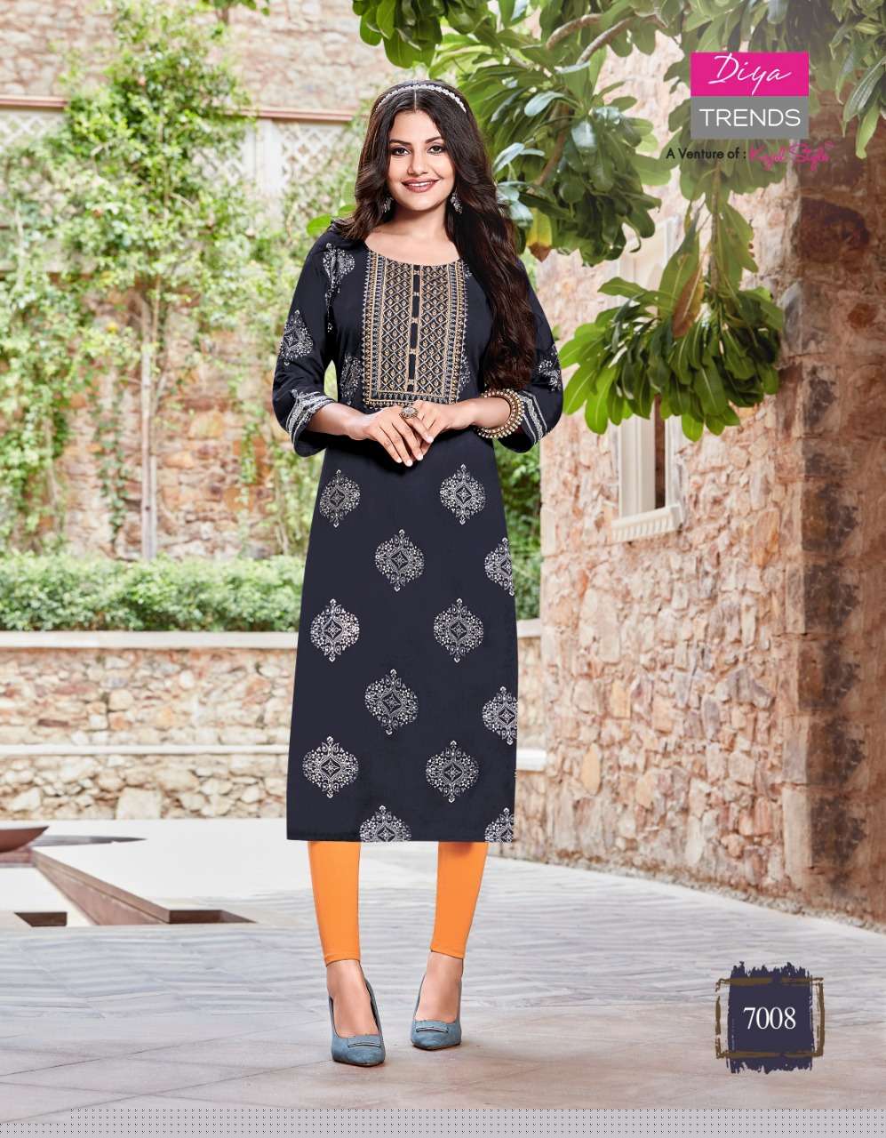 Victoria Vol-7 By Diya Trends 7001 To 7014 Series Designer Stylish Fancy Colorful Beautiful Party Wear & Ethnic Wear Collection Rayon Print With Embroidered Kurtis At Wholesale Price