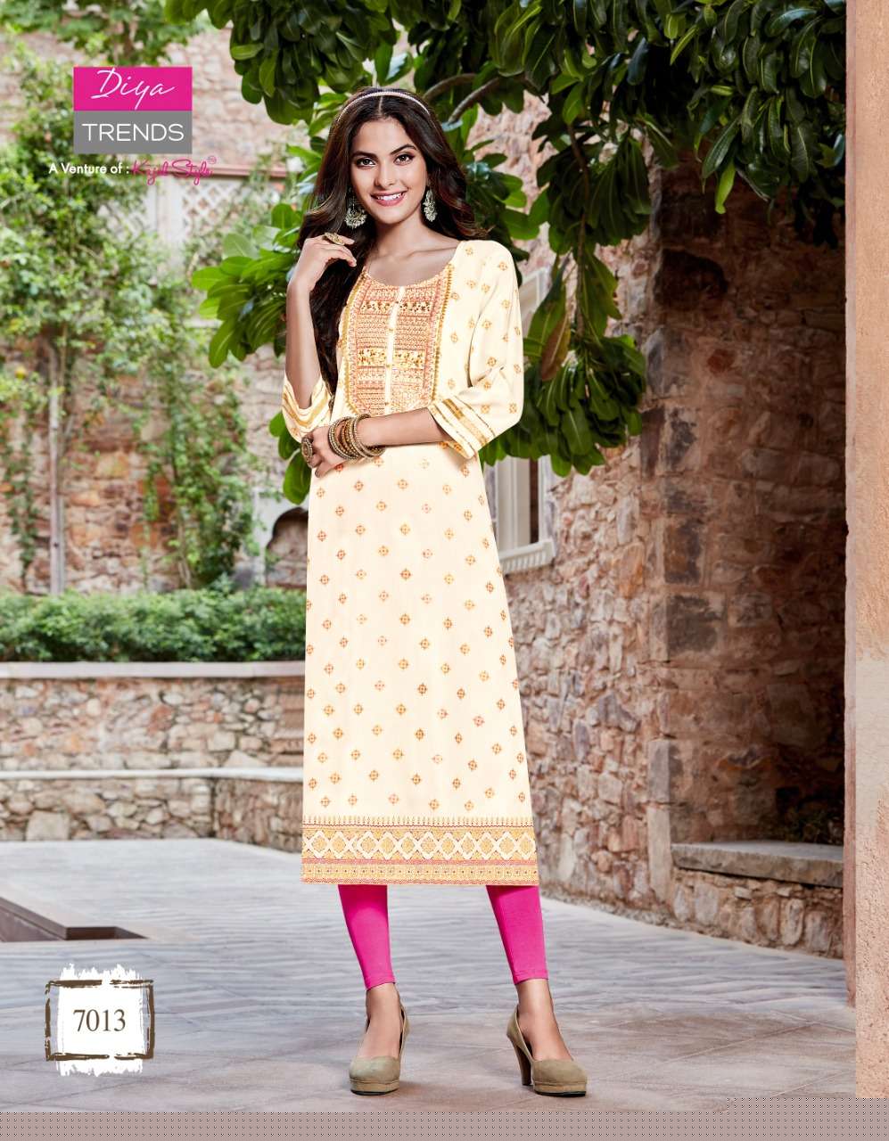 Victoria Vol-7 By Diya Trends 7001 To 7014 Series Designer Stylish Fancy Colorful Beautiful Party Wear & Ethnic Wear Collection Rayon Print With Embroidered Kurtis At Wholesale Price