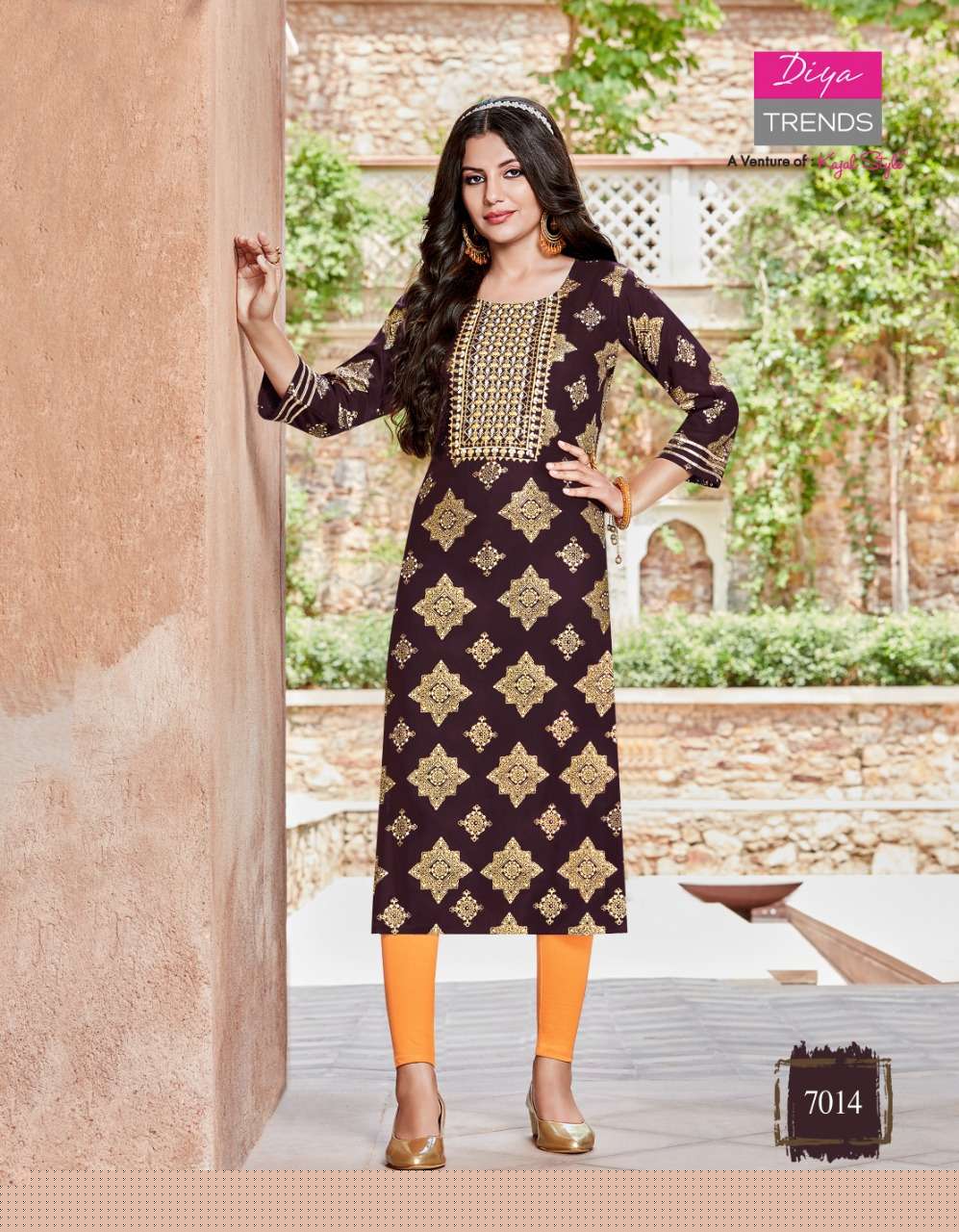 Victoria Vol-7 By Diya Trends 7001 To 7014 Series Designer Stylish Fancy Colorful Beautiful Party Wear & Ethnic Wear Collection Rayon Print With Embroidered Kurtis At Wholesale Price