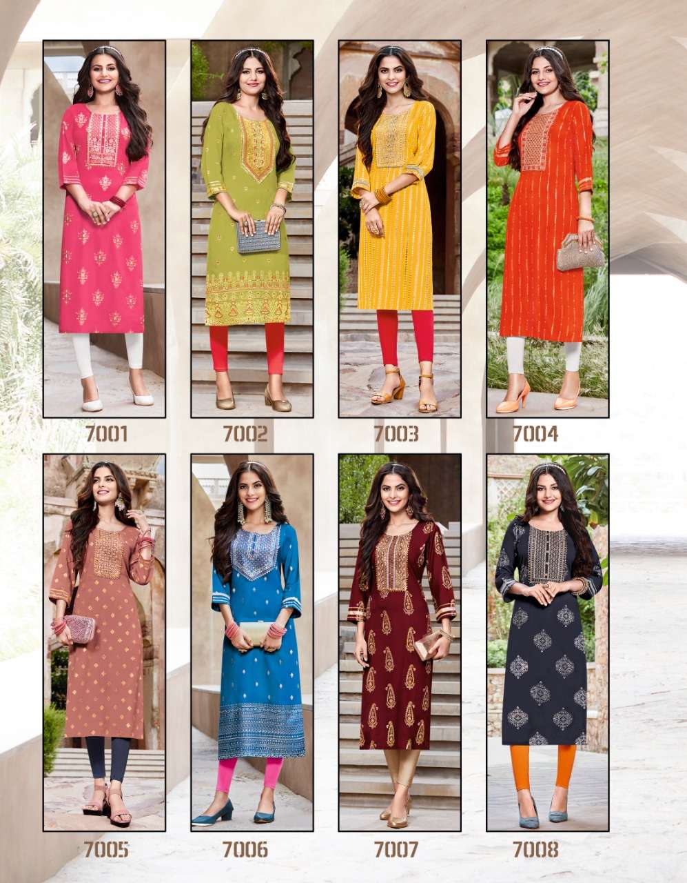 Victoria Vol-7 By Diya Trends 7001 To 7014 Series Designer Stylish Fancy Colorful Beautiful Party Wear & Ethnic Wear Collection Rayon Print With Embroidered Kurtis At Wholesale Price