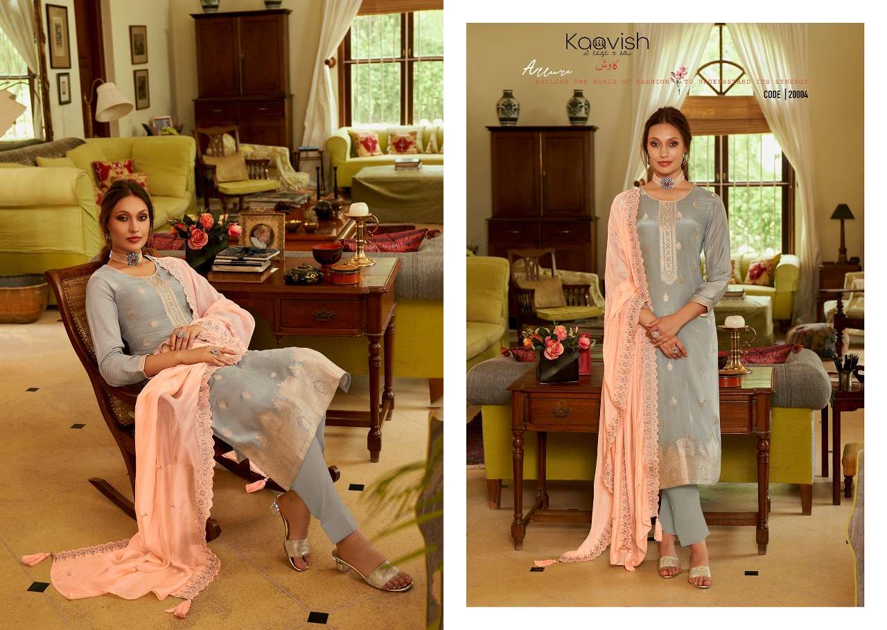 RANGOON BY KAAVISH 20001 TO 20004 SERIES BEAUTIFUL SUITS COLORFUL STYLISH FANCY CASUAL WEAR & ETHNIC WEAR MUSLIN SILK DRESSES AT WHOLESALE PRICE