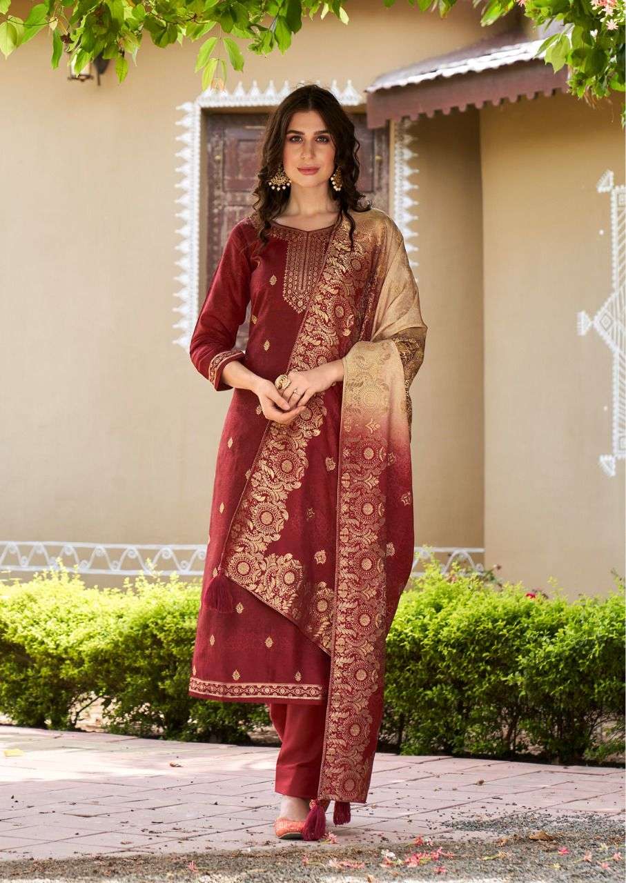 ZEENATH BY SHUROOQ 10069 TO 10072 SERIES BEAUTIFUL SUITS COLORFUL STYLISH FANCY CASUAL WEAR & ETHNIC WEAR SILK JACQUARD DRESSES AT WHOLESALE PRICE
