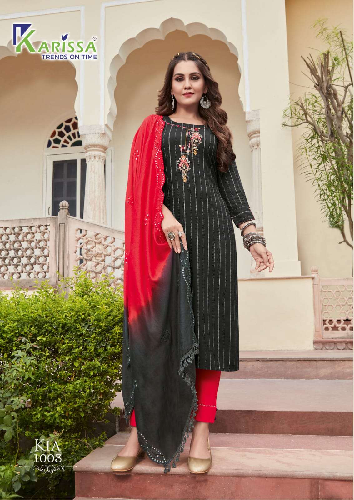 KIA BY KARISSA 1001 TO 1006 SERIES BEAUTIFUL SUITS COLORFUL STYLISH FANCY CASUAL WEAR & ETHNIC WEAR PURE VISCOSE RAYON DRESSES AT WHOLESALE PRICE