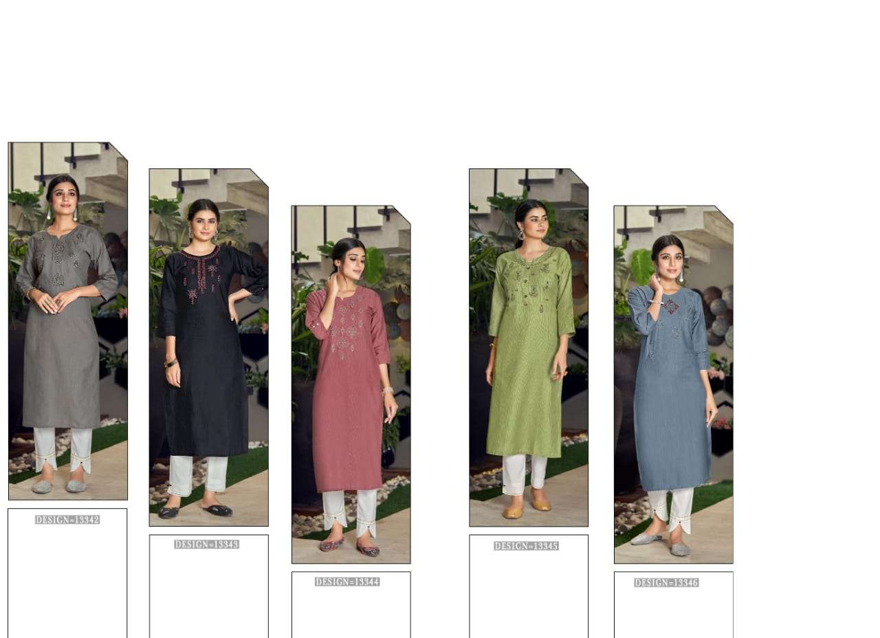Parin By Kalaroop 13342 To 13346 Series Designer Stylish Fancy Colorful Beautiful Party Wear & Ethnic Wear Collection Fancy Kurtis At Wholesale Price