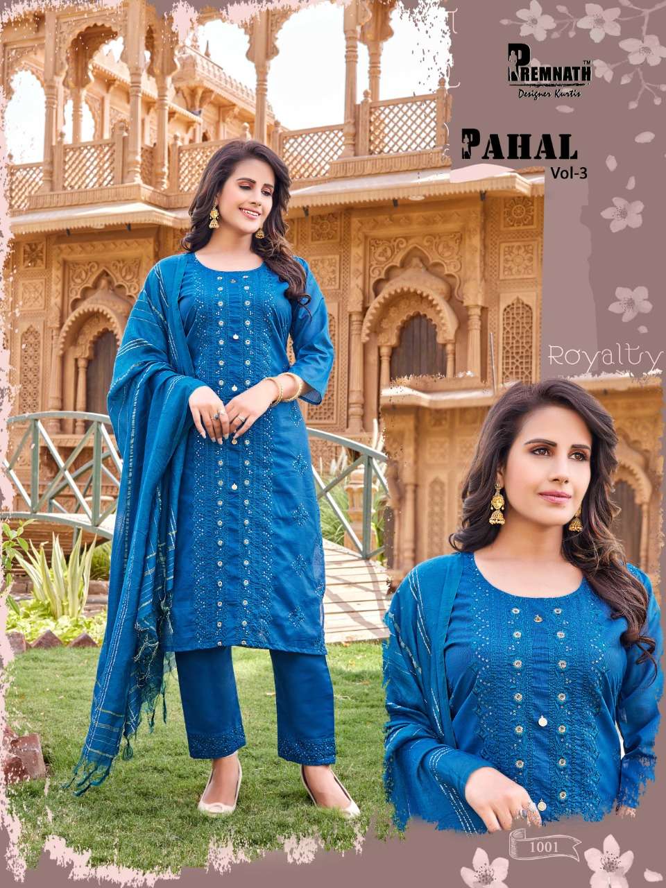 PAHAL VOL-3 BY PREMNATH 1001 TO 1006 SERIES BEAUTIFUL SUITS COLORFUL STYLISH FANCY CASUAL WEAR & ETHNIC WEAR MODAL SILK DRESSES AT WHOLESALE PRICE