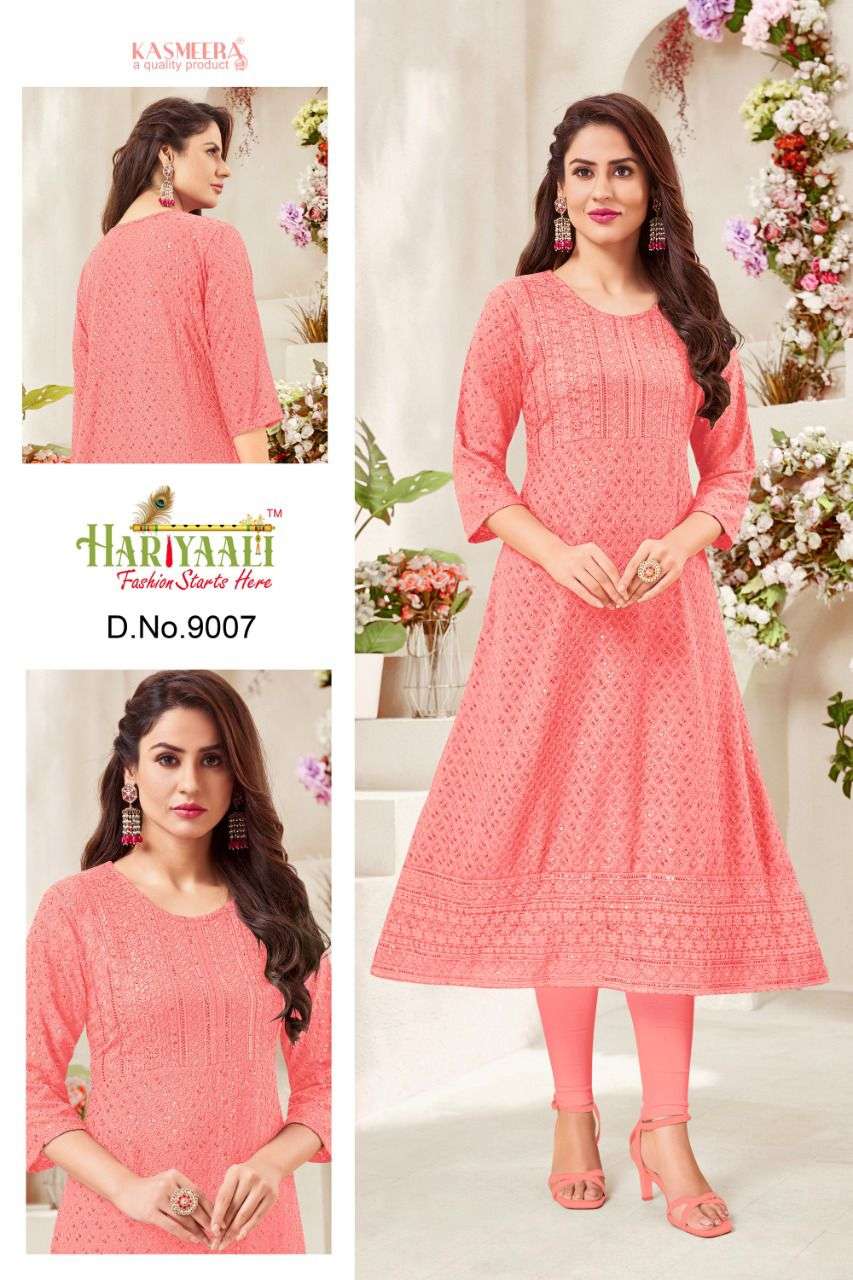 ALEENA BY HARIYAALI 9001 TO 9010 SERIES DESIGNER STYLISH FANCY COLORFUL BEAUTIFUL PARTY WEAR & ETHNIC WEAR COLLECTION PURE RAYON KURTIS AT WHOLESALE PRICE